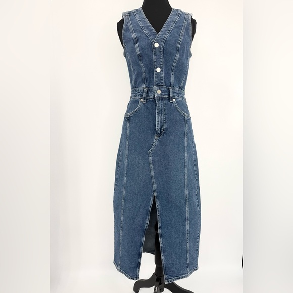Rails Westwood Forget Me Not Denim Jean Sleeveless Midi Dress, Size XS/S - Picture 13 of 14